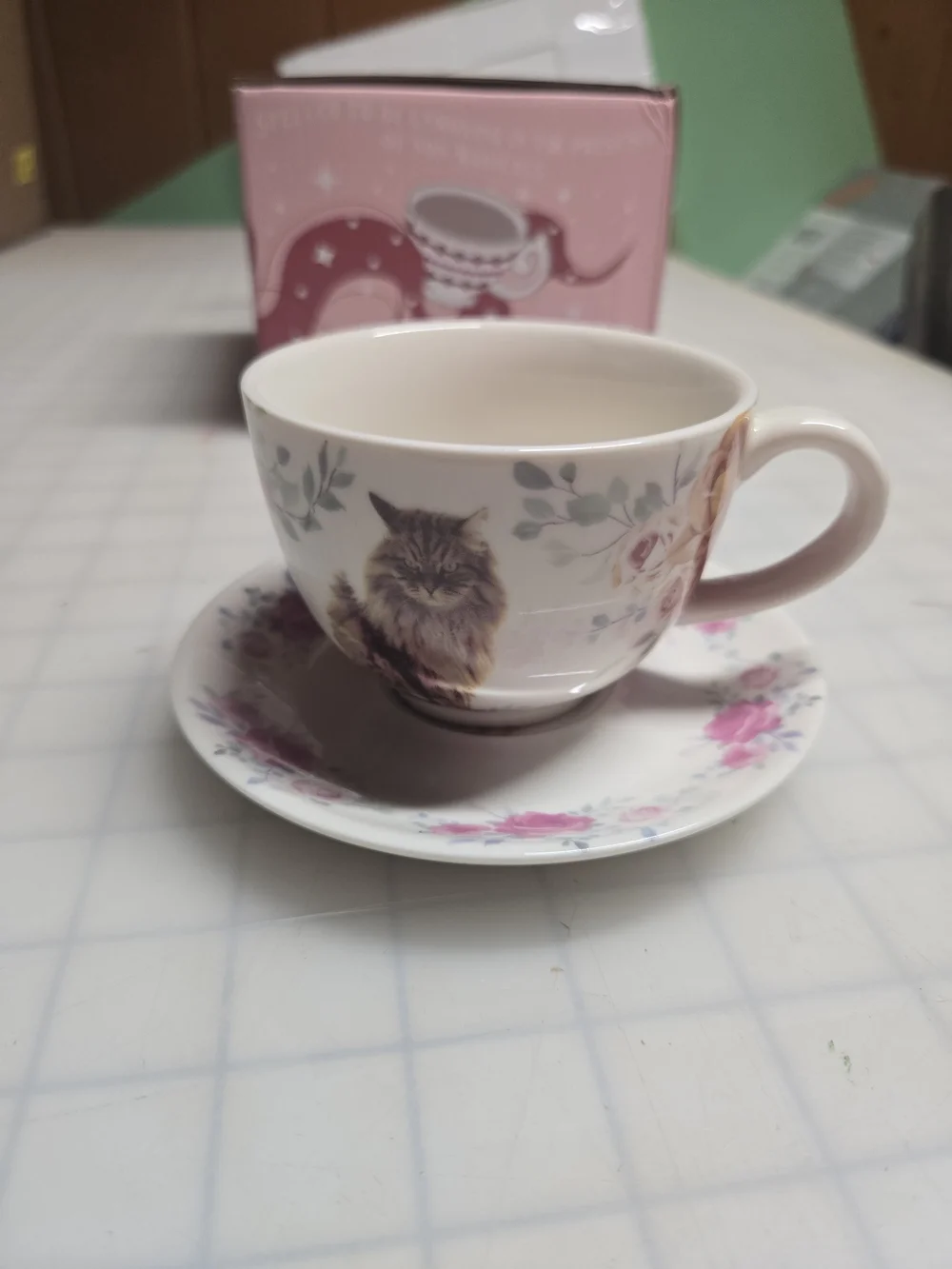 Delores Umbridge Cat Cup and Saucer Set